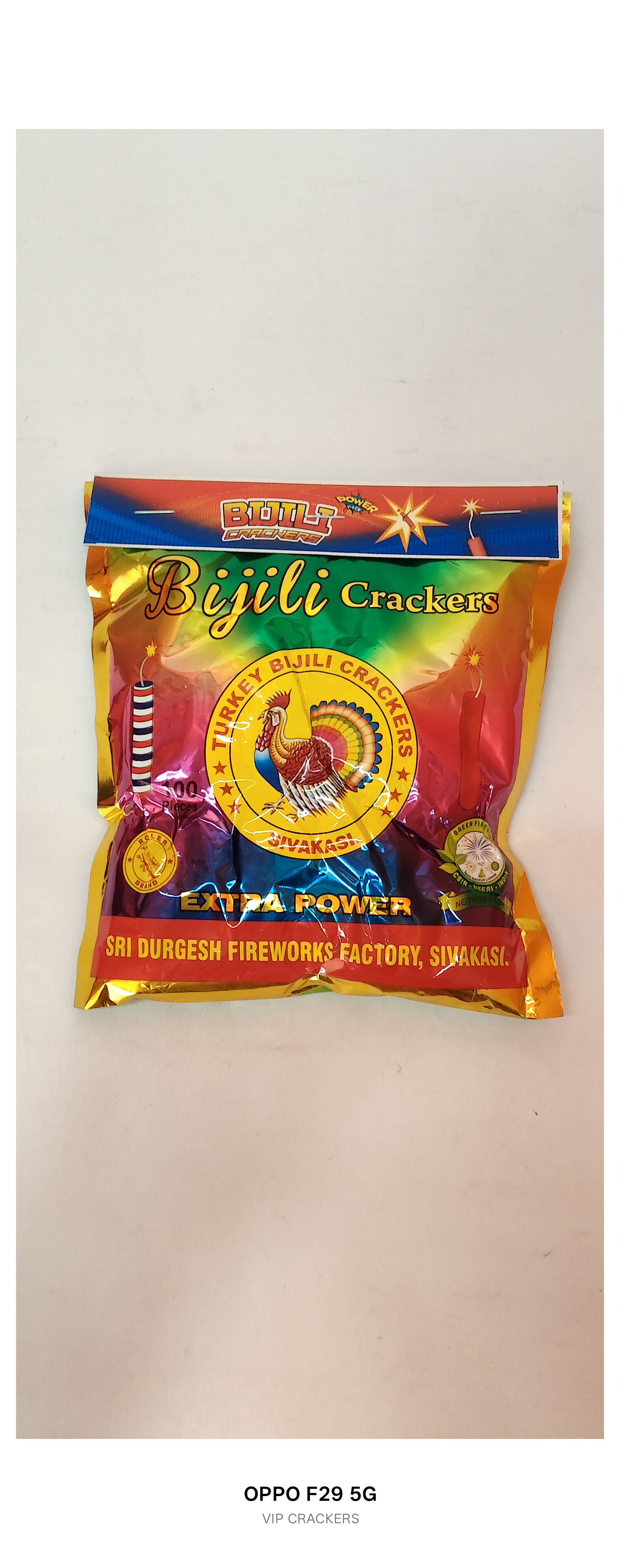 Stripped Bijili Crackers (100Pcs)-Gold Bag