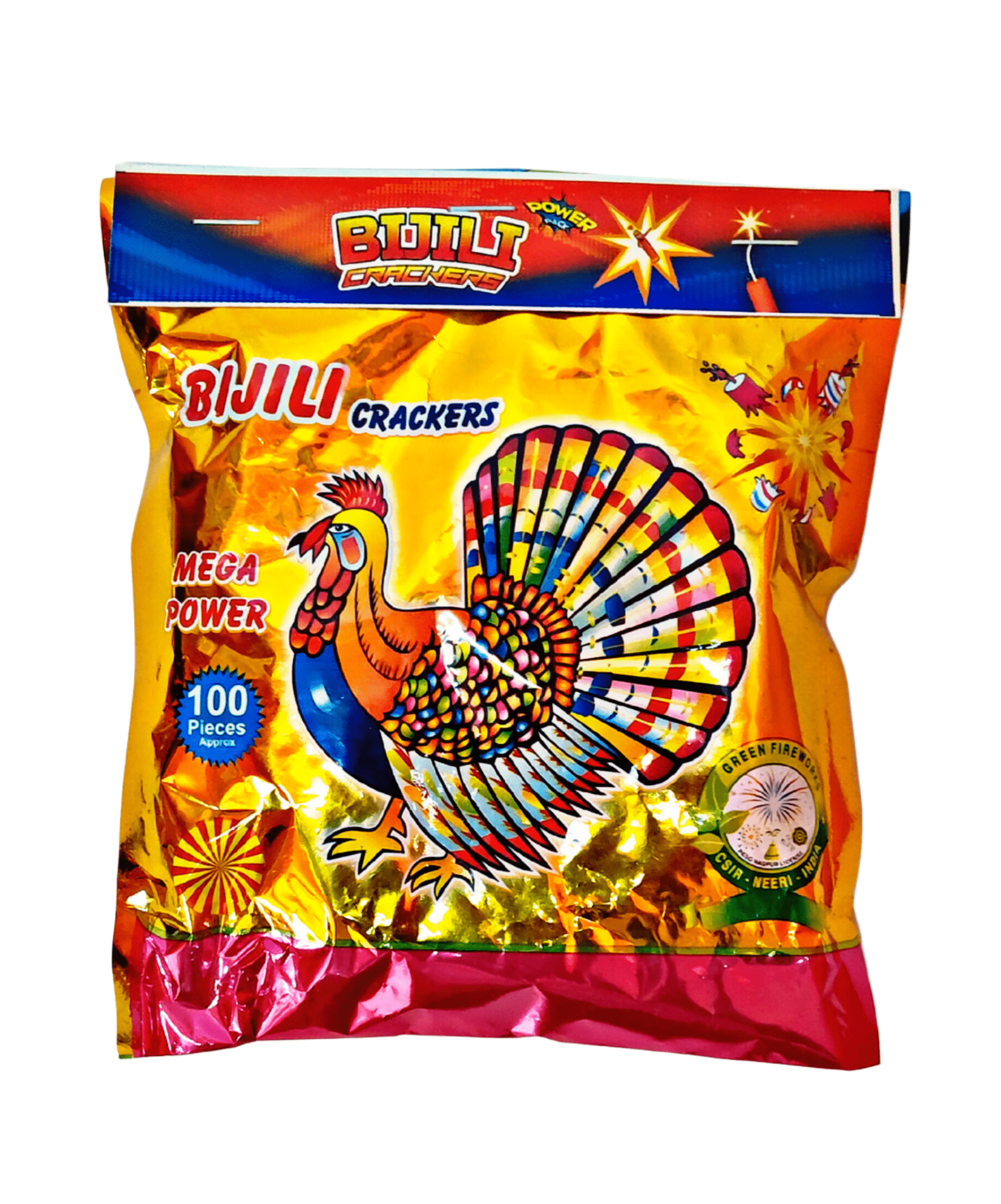 Red Bijili Crackers (100Pcs)-Gold Bag